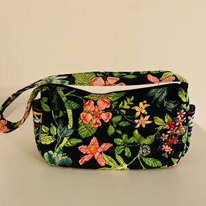 Vera Bradley Black and Green Shoulder Bag with Tropical Flair